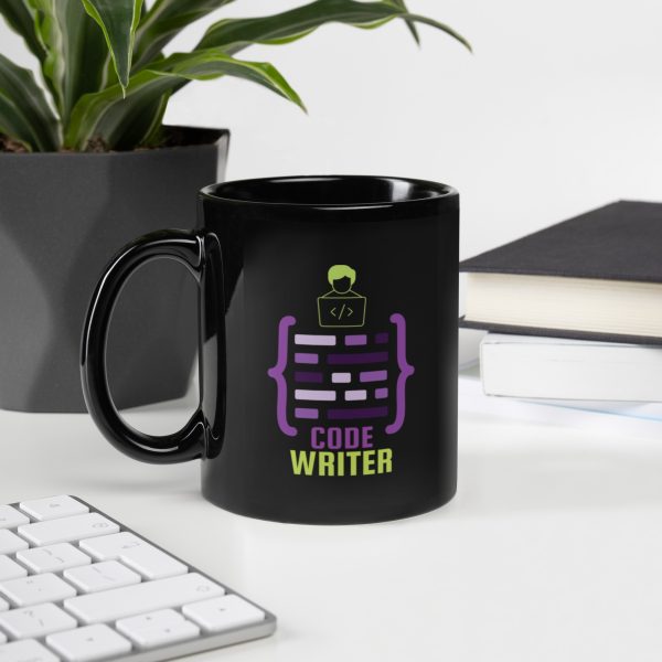 Taza negra brillante